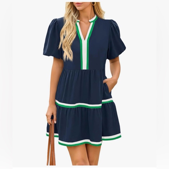 NWT NAVY BLUE BABYDOLL DRESS-S - Picture 5 of 14